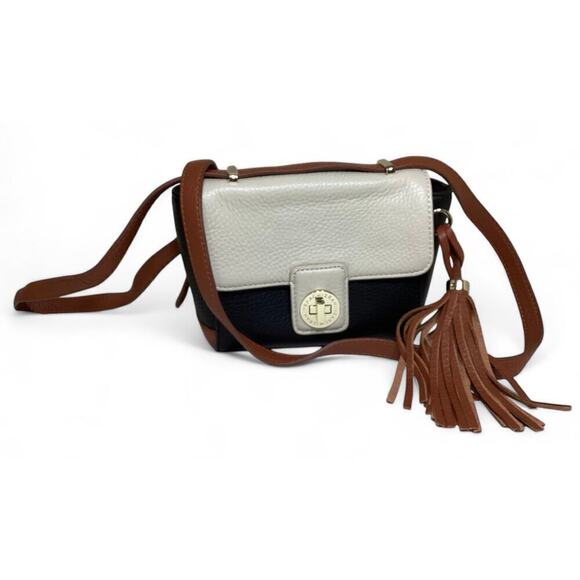 Isaac Mizrahi Bridgehampton Leather crossbody color block bag - Picture 1 of 9